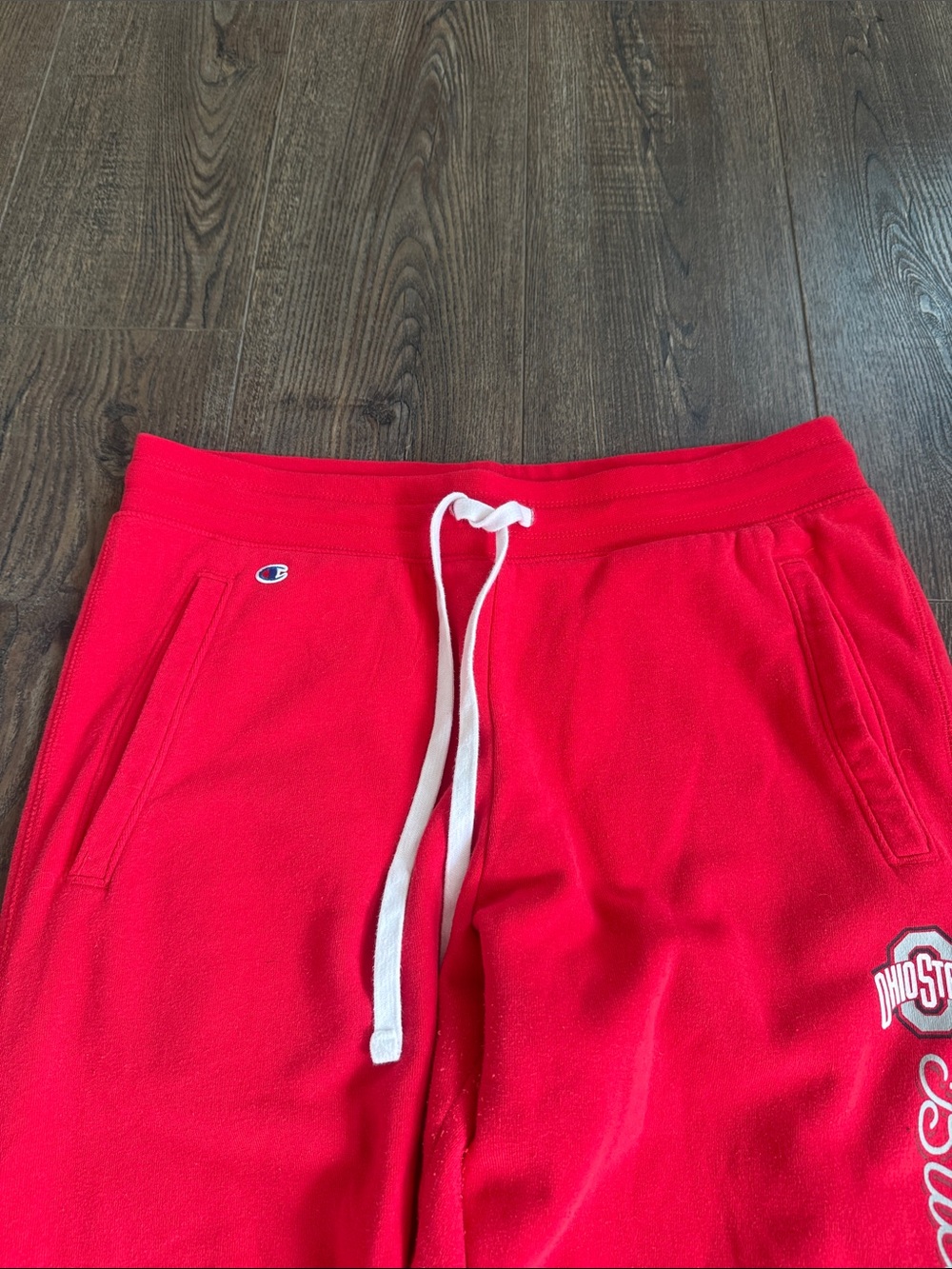 Champion Ladies Red OSU Buckeyes Sweatpants with White Drawstring Large - Picture 4 of 7